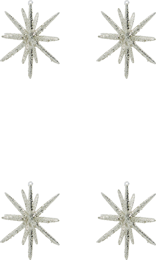 Adornos navideños Spike, 12 cm, blancos, 4 unidades