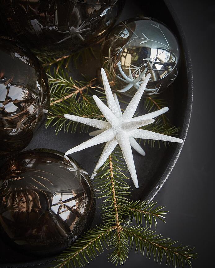 Adornos navideños Spike, 12 cm, blancos, 4 unidades