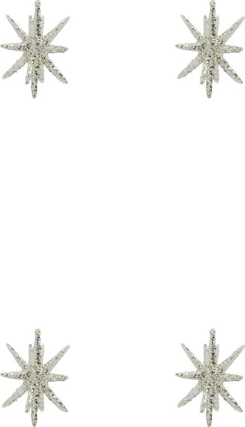 Adornos Navideños Spike, 7,5 cm, blancos, 4 unidades