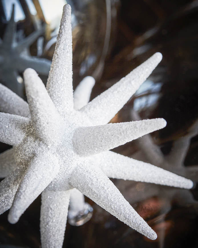 Adornos Navideños Spike, 7,5 cm, blancos, 4 unidades