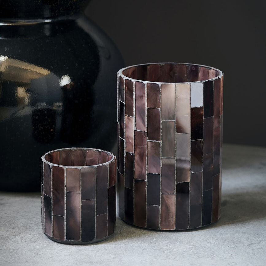 Amroha Svijećnjak za lučice 15 cm smeđi