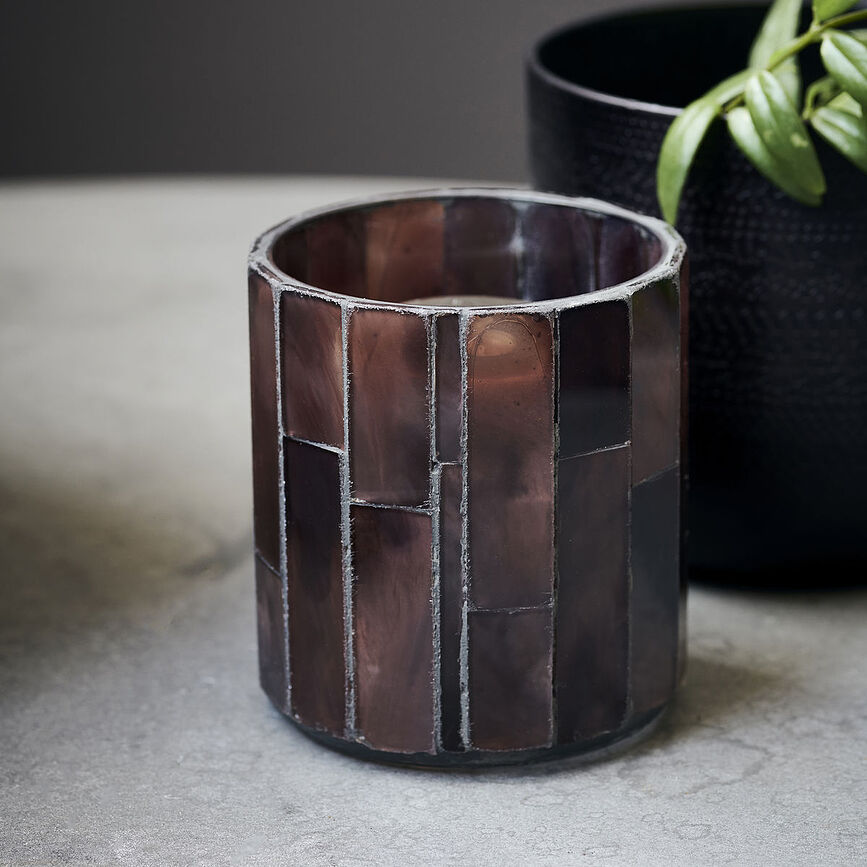 Amroha Svijećnjak za lučice 15 cm smeđi