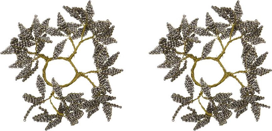 Anillos para Servilletas Pearl, gris y dorado, 2 unidades