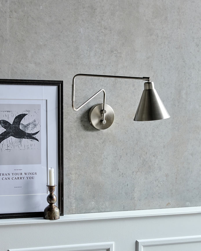 Aplique de Pared Game, acabado en plata cepillada