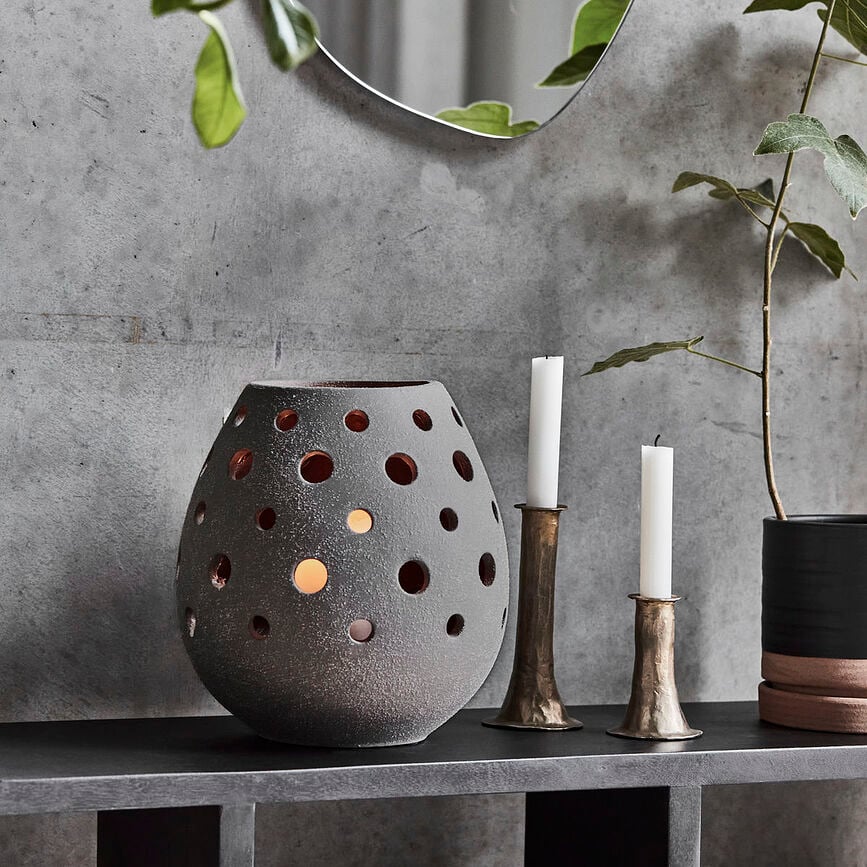 Artie Svijećnjak 35 cm sivi