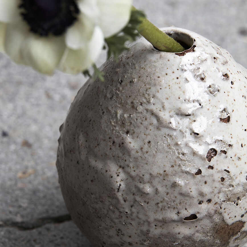 Βάζο Baby, λευκό, με υφή άμμου