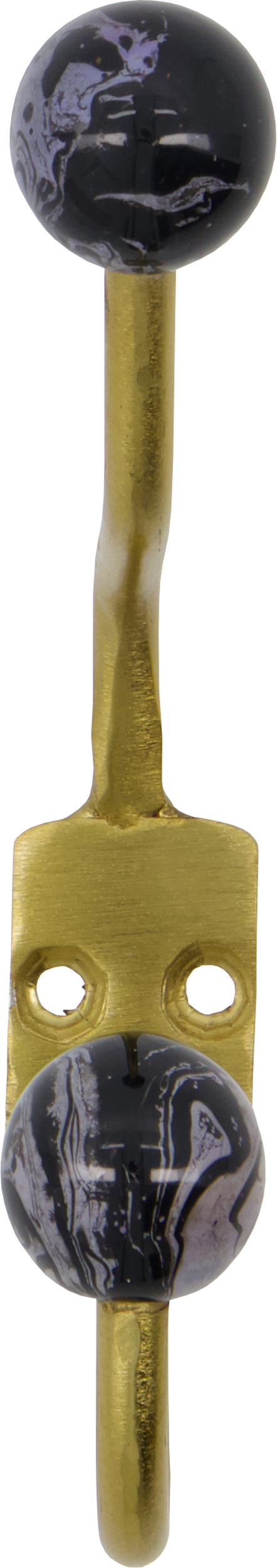 Ball Wandhaken 13 cm, schwarz-weiß, 2 St.