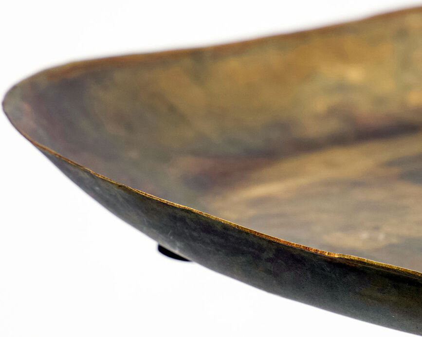 Bandeja decorativa Tafa, de latón antiguo, 20 cm