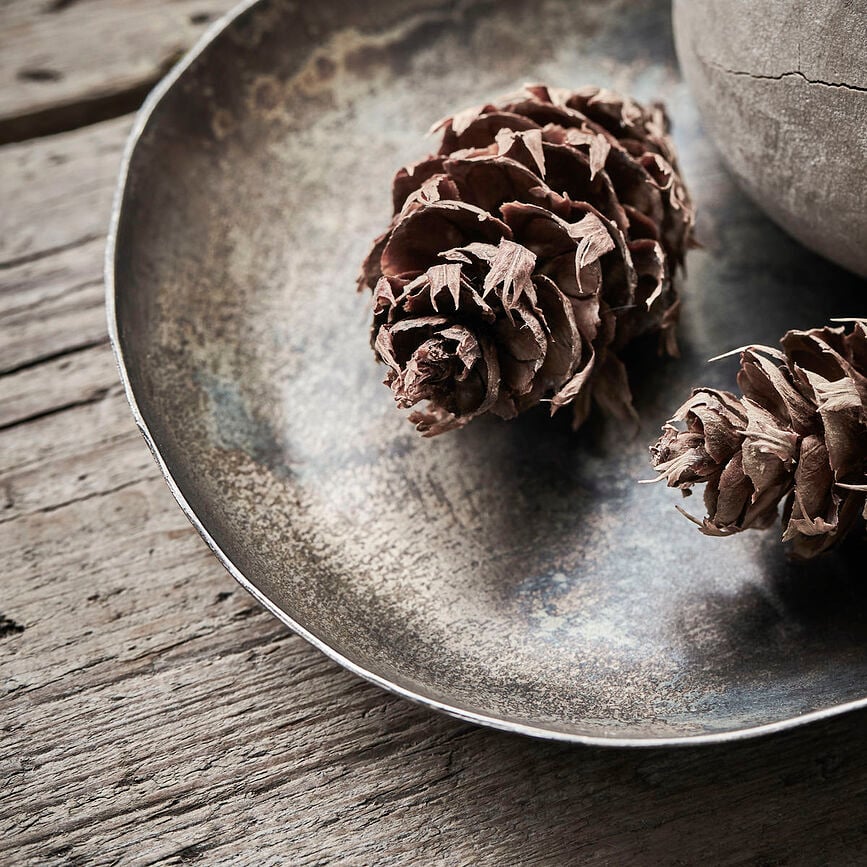 Bandeja decorativa Traya, 30 cm, bronce antiguo