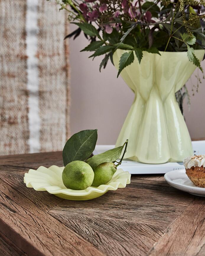 Bandeja decorativa Wave, 18,5 cm, amarilla