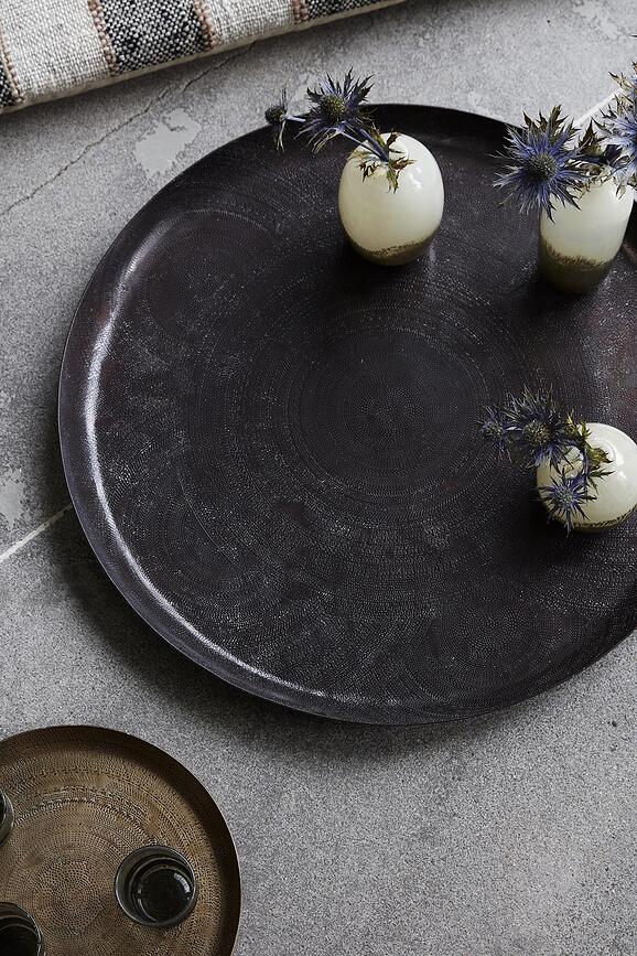 Bandeja de latón antiguo Jhansi, 29 cm