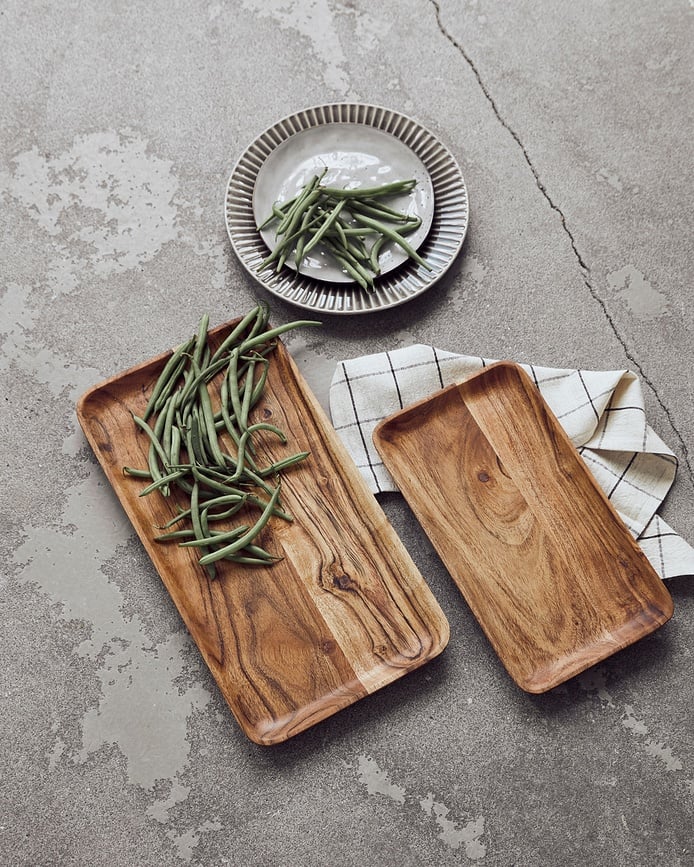 Bandejas de Servir de madera House Doctor, rectangulares, 2 unidades