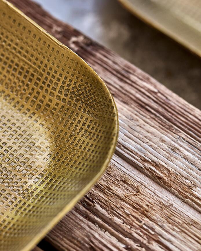 Bandejas decorativas Plato, doradas, 3 unidades