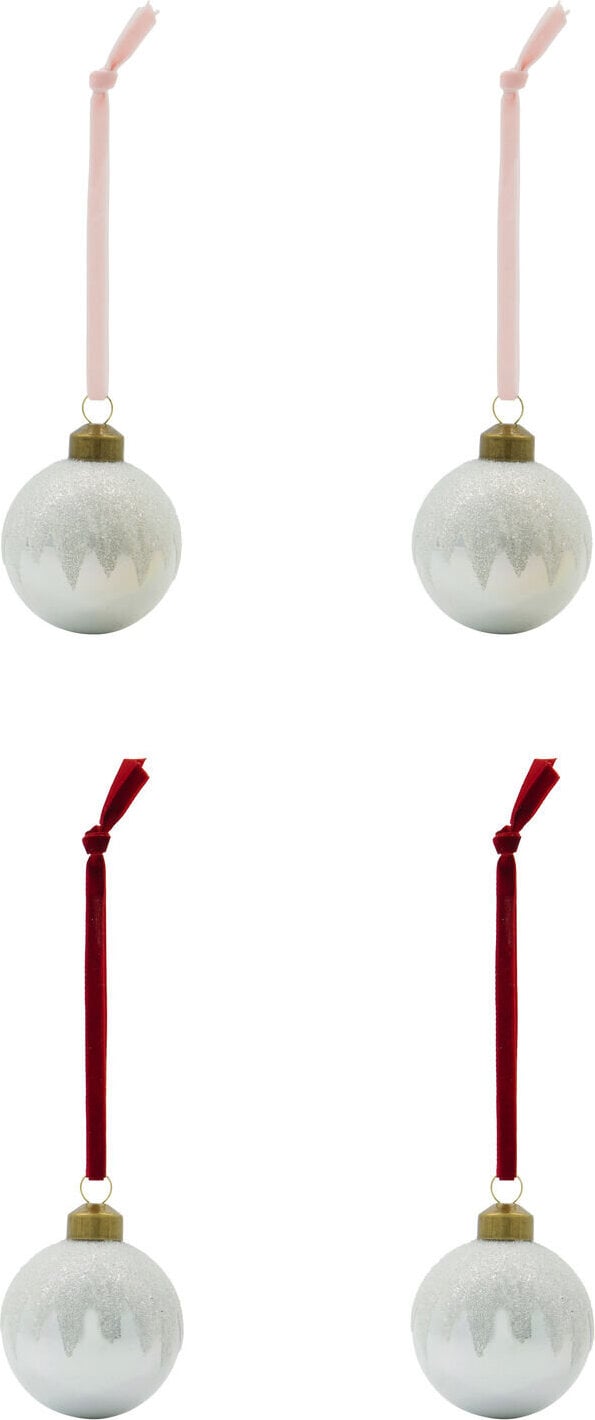 Bano Christbaumschmuck 6 cm, silber, 4 St.