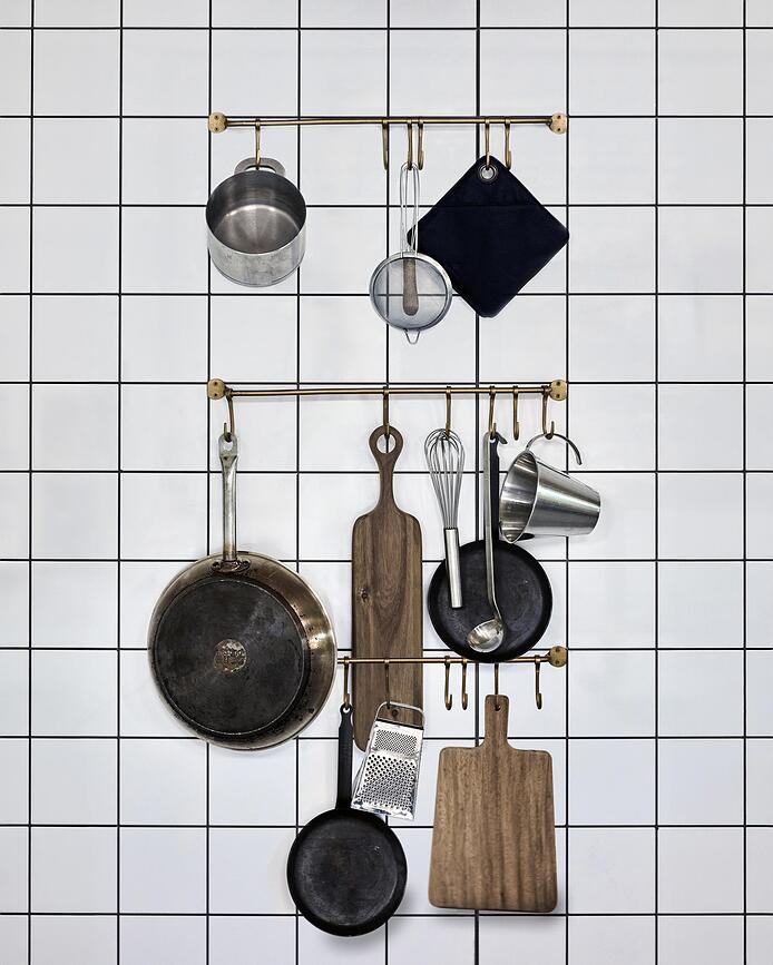 Barra de cocina de latón Hooks