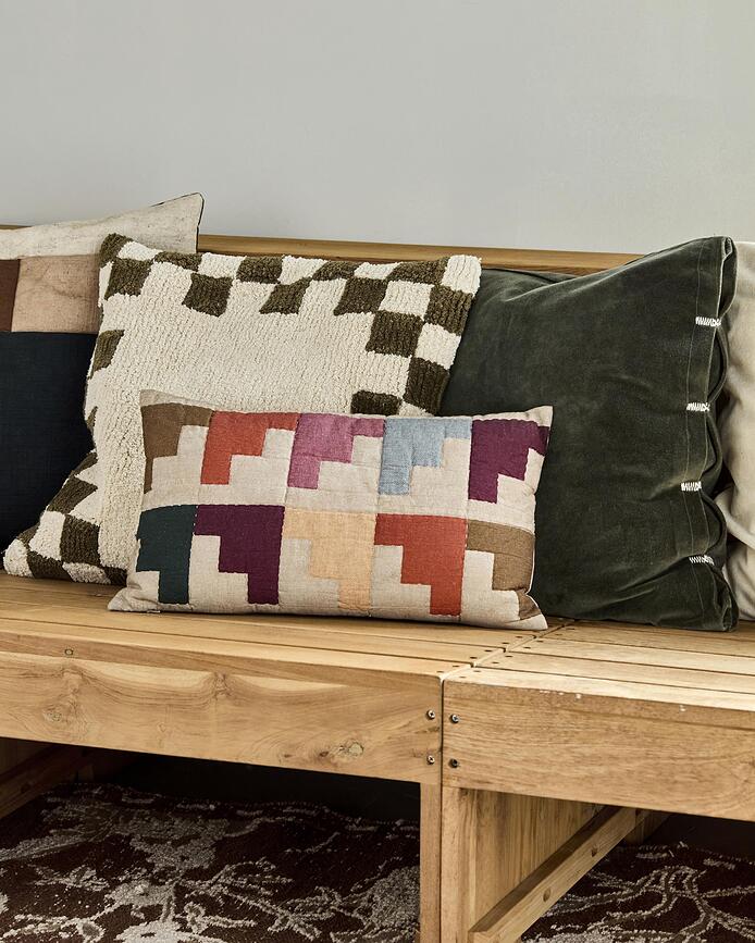 Block Housse de Coussin Décorative 30 x 50 cm, multicolore