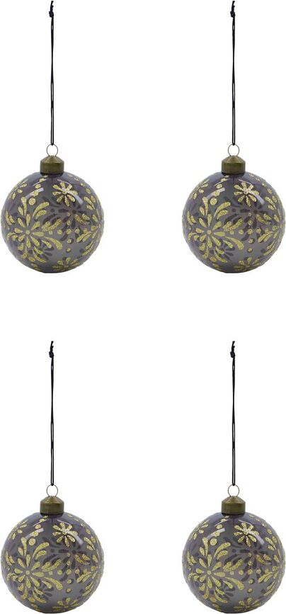 Bolas de Navidad Mente, grises, 4 unidades