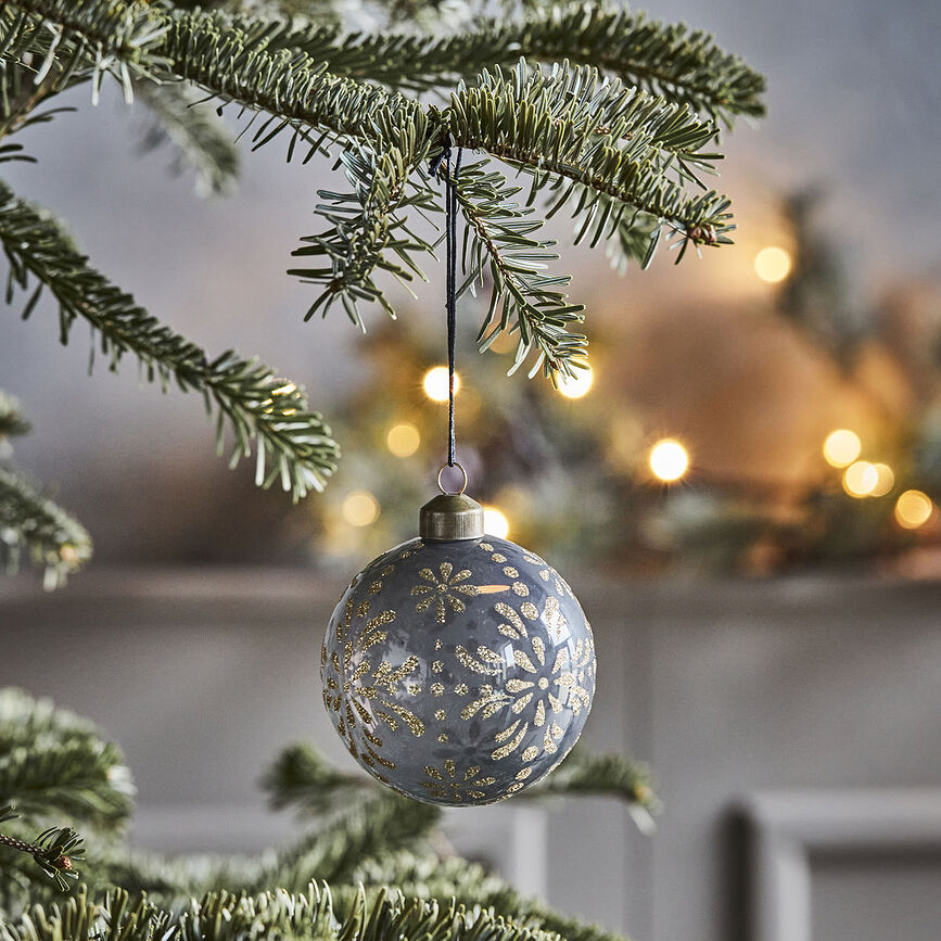 Bolas de Navidad Mente, grises, 4 unidades