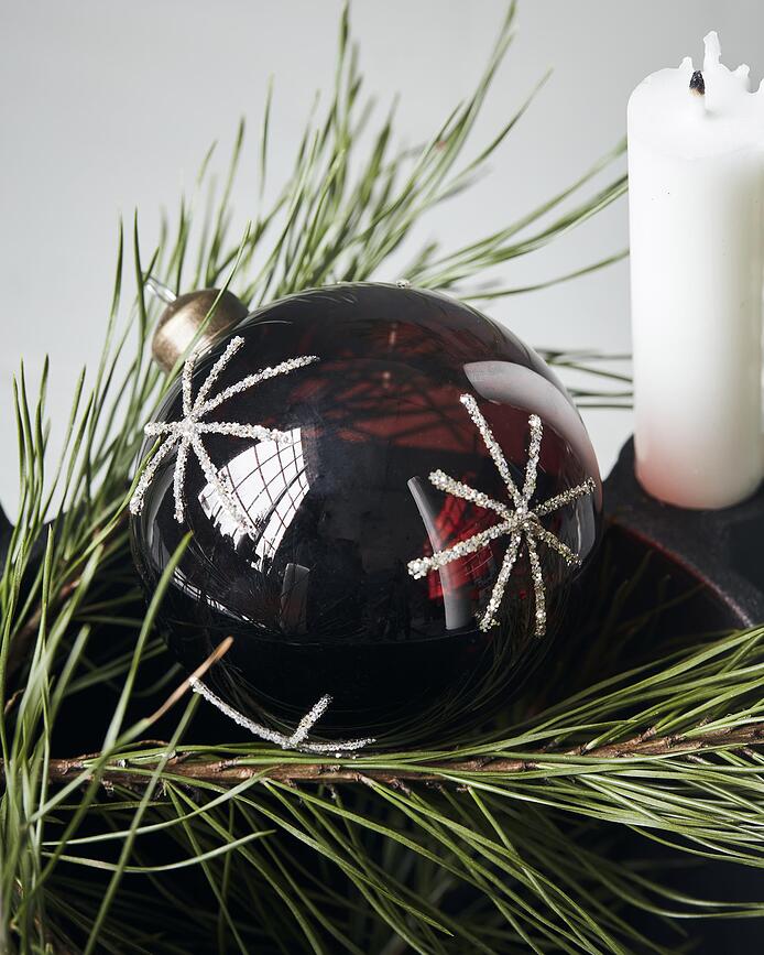 Bolas de Navidad Star, burdeos, 4 unidades