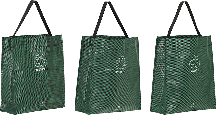 Bolsas de Reciclaje HDRecycle, verdes, 3 unidades