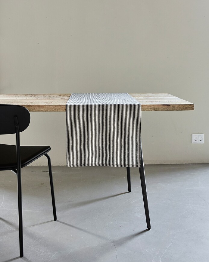 Camino de Mesa HDBlock, a rayas negras, 40 x 140 cm