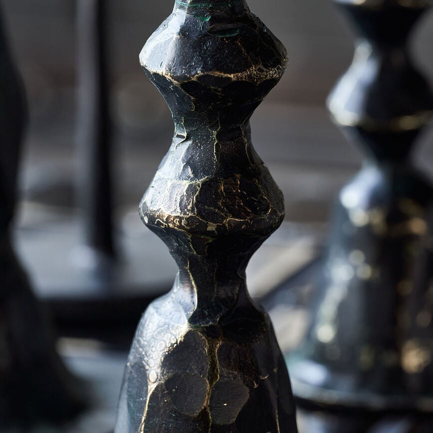 Portavelas para vela clásica Mero, 16 cm, negro