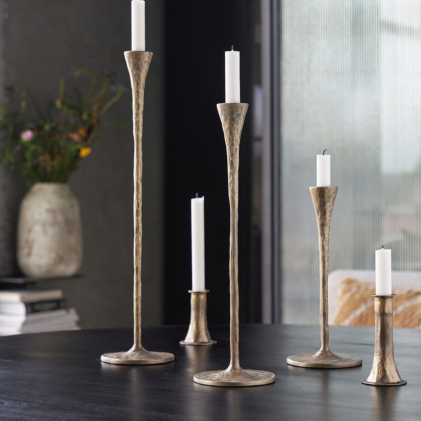 Candelabro de latón antiguo Stada, 29 cm, diseño clásico