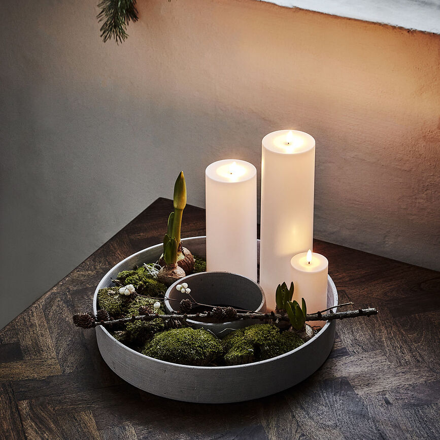 Candelabro The Ring, 45 cm, gris