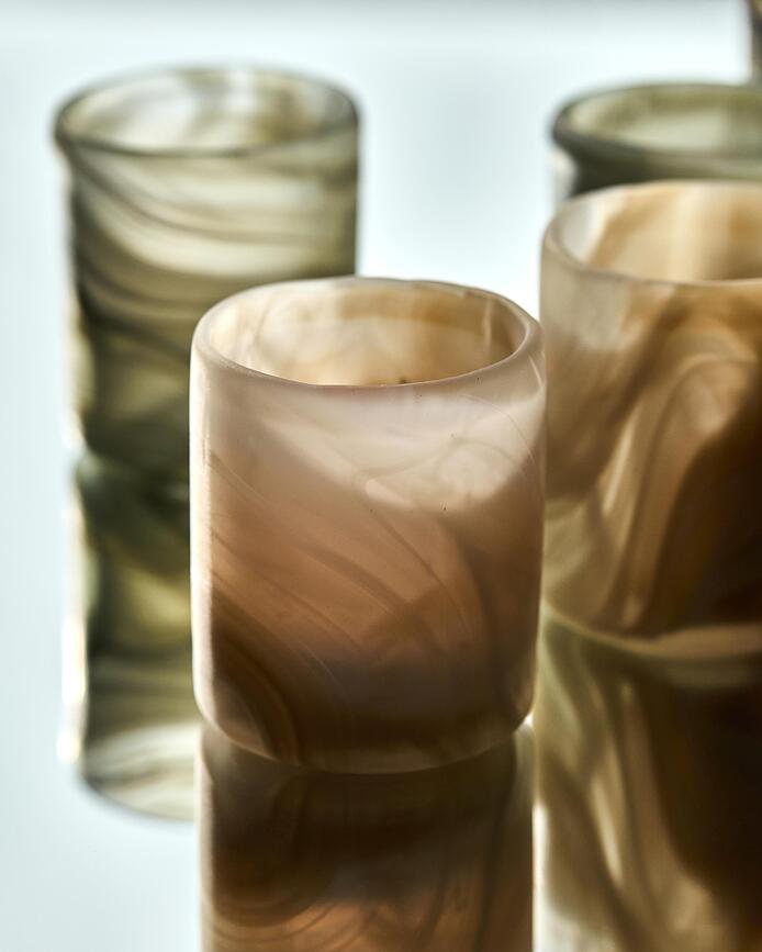 Portavelas para velas de té Kae, grises, 2 unidades