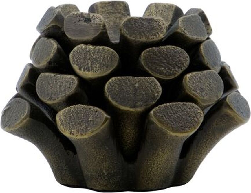 Candelero de latón antiguo Pine Cone, para vela clásica