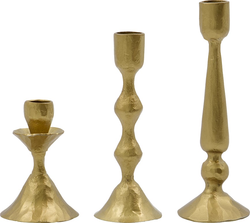 Castle Svijećnjaci za klasične svijeće antikni mjed 3 kom.