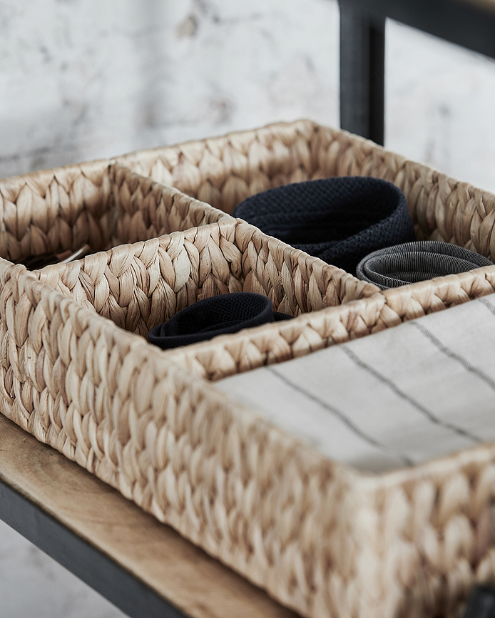 Cesta de almacenamiento Store Natural, 12 x 40 cm, con compartimentos