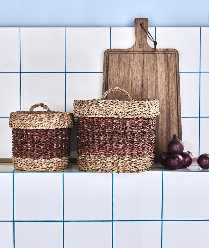 Cestas de Almacenamiento Rangi, redondas, marrones, 2 unidades