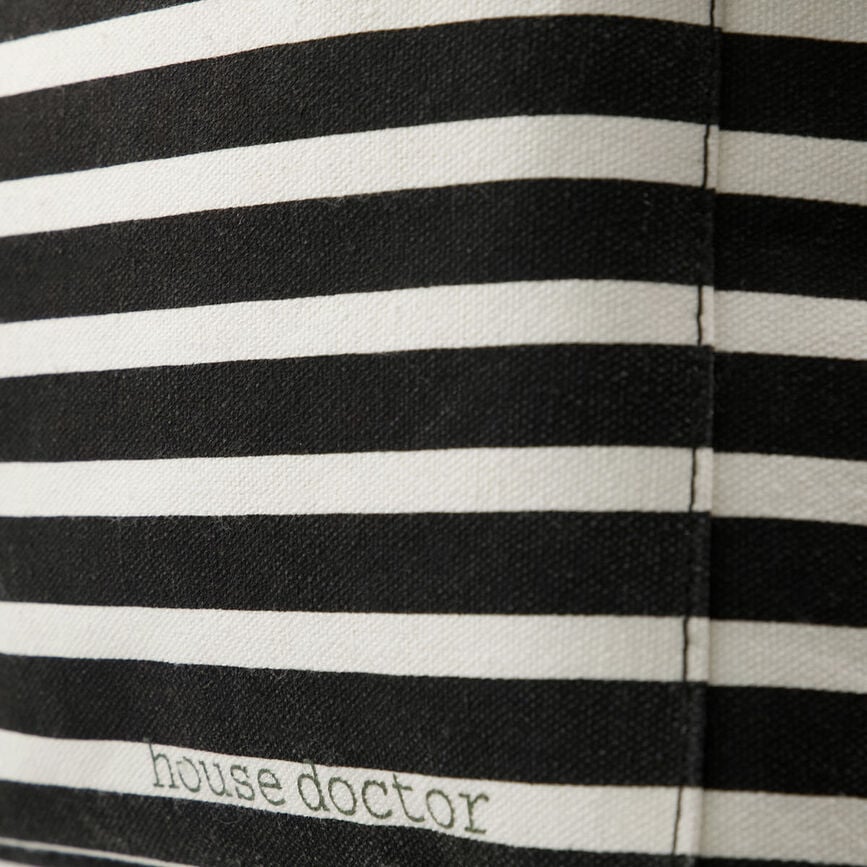 Cesto de almacenaje a rayas Canva, 35 x 54 cm, blanco y negro