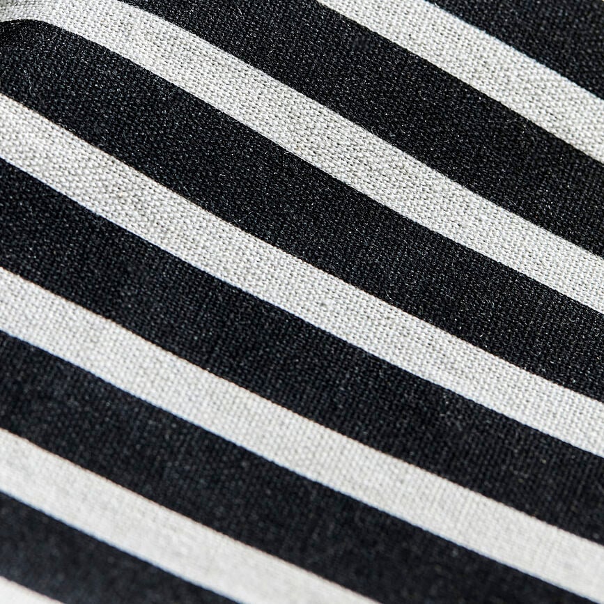 Cesto de almacenaje a rayas Canva, 35 x 54 cm, blanco y negro