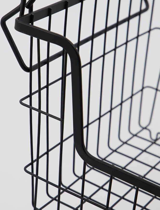 Cesta de almacenamiento con asas Taw, 26,7 cm, negro mate