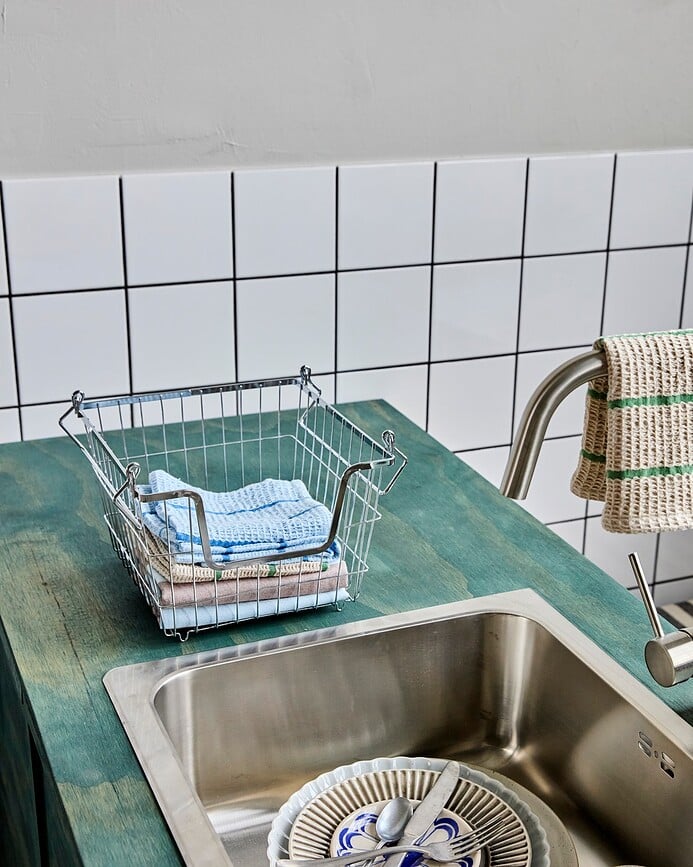 Cesto de almacenaje de acero HDTaw, 18 x 32 cm