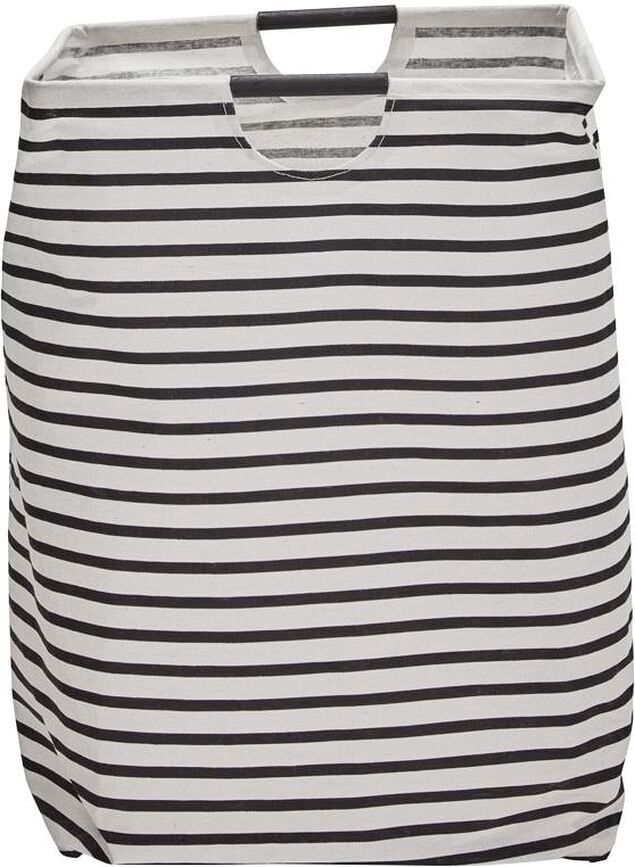 Cesto de Ropa Sucia Stripes, blanco y negro