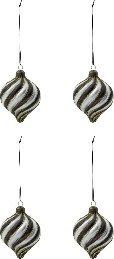 Chan Χριστουγεννιάτικα Διακοσμητικά, ασπρόμαυρα, 4 τμχ