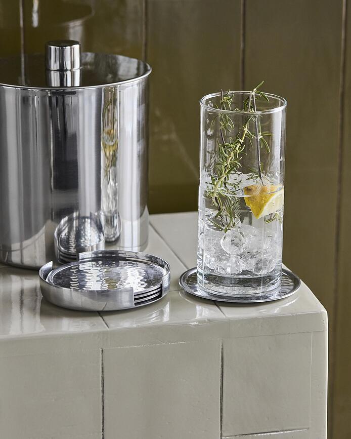 Coaster Σουβέρ, ασημένια, 5 τμχ