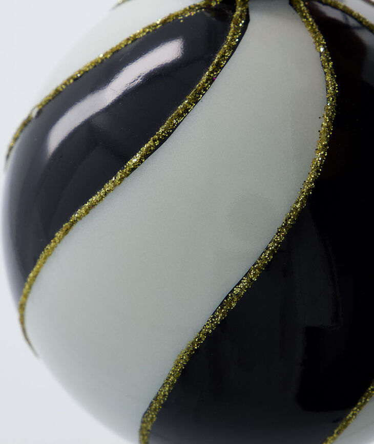 Coil Boules de Noël, noires et blanches, Lot de 4