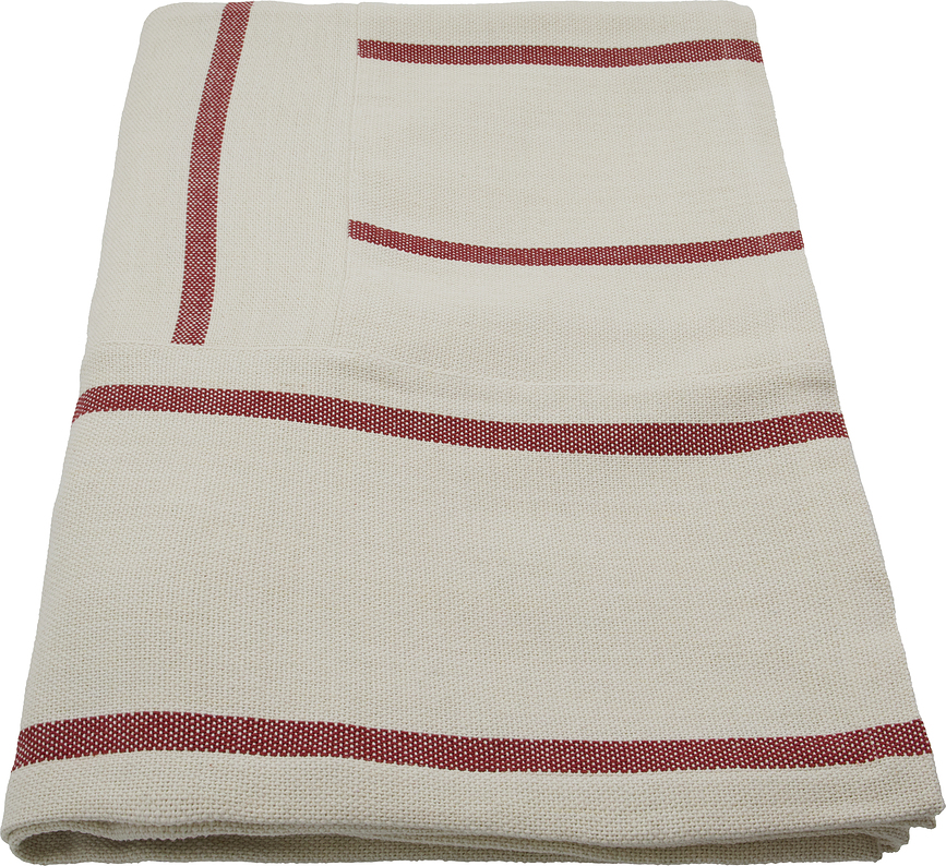 Colcha de rayas HDNula, 250 x 250 cm, crema y roja