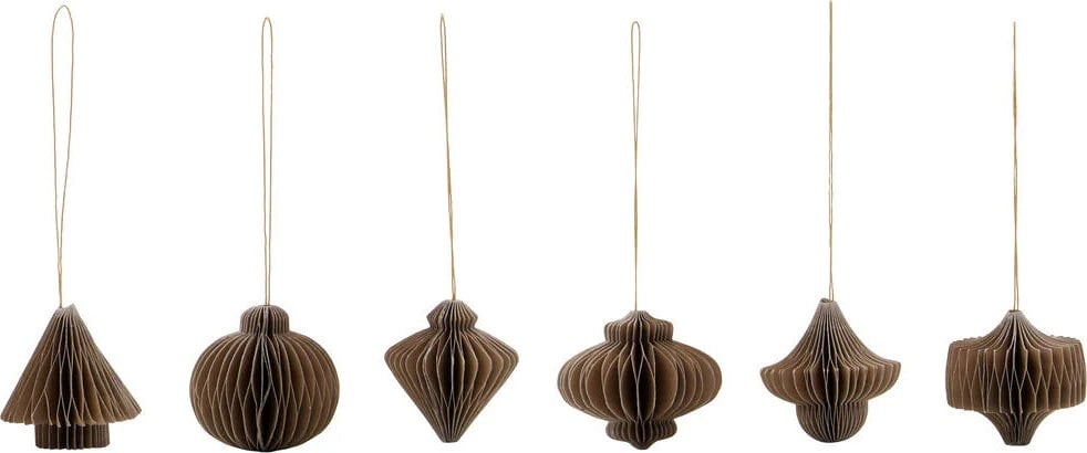 Comb Christbaumschmuck 4 cm, hellbraun, 6 St.