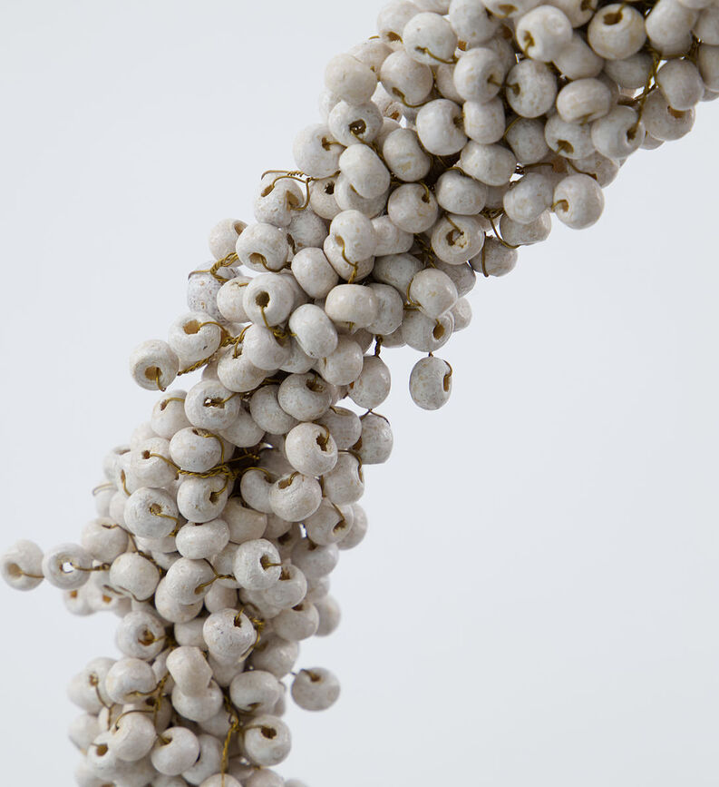 Corona navideña Winter, 23 cm, blanca