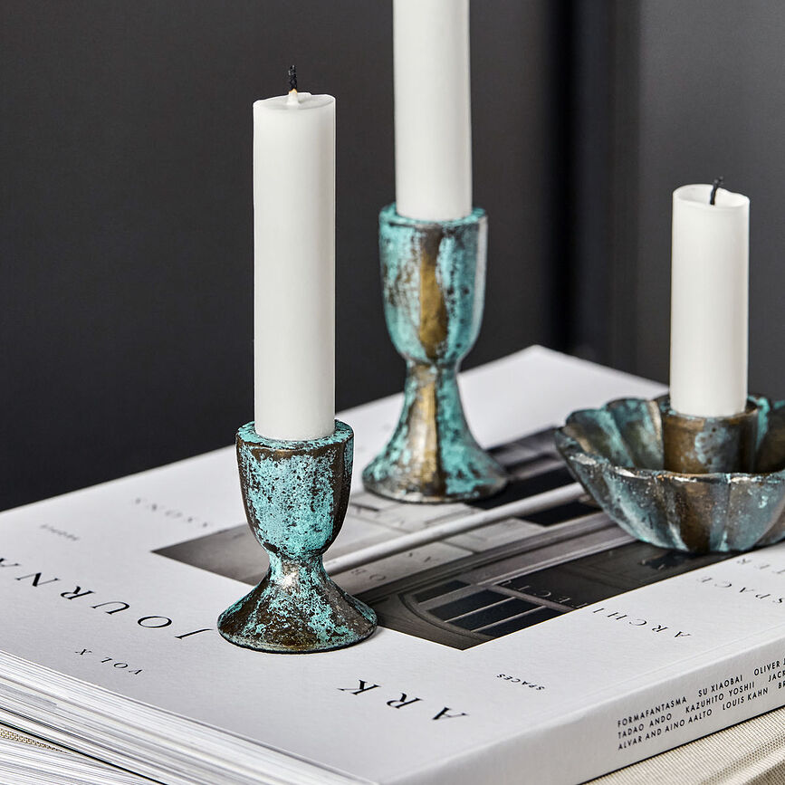 Cupa Bougeoir pour bougie classique, 8,5 cm, vert antique