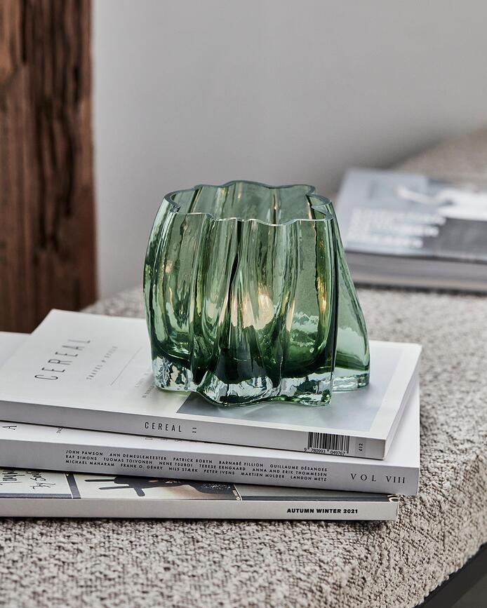 Curva Svečnik za čajne svečke, 12,5 cm, dimljen