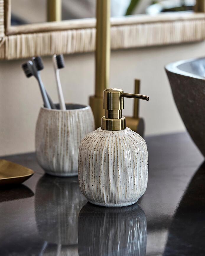 Deco Distributeur de Savon, blanc cassé