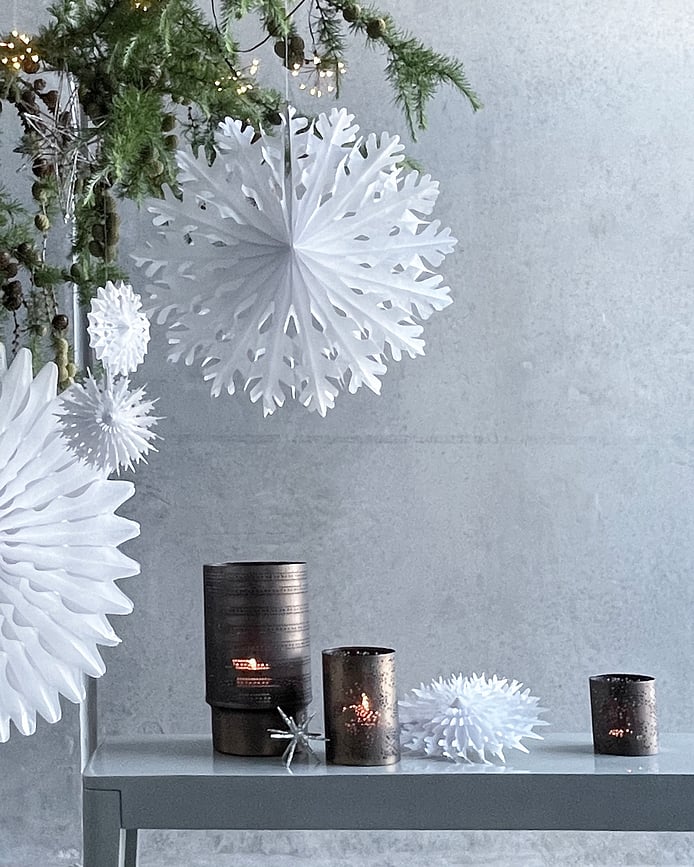 Decoración navideña HDFold, tamaño S, blanca