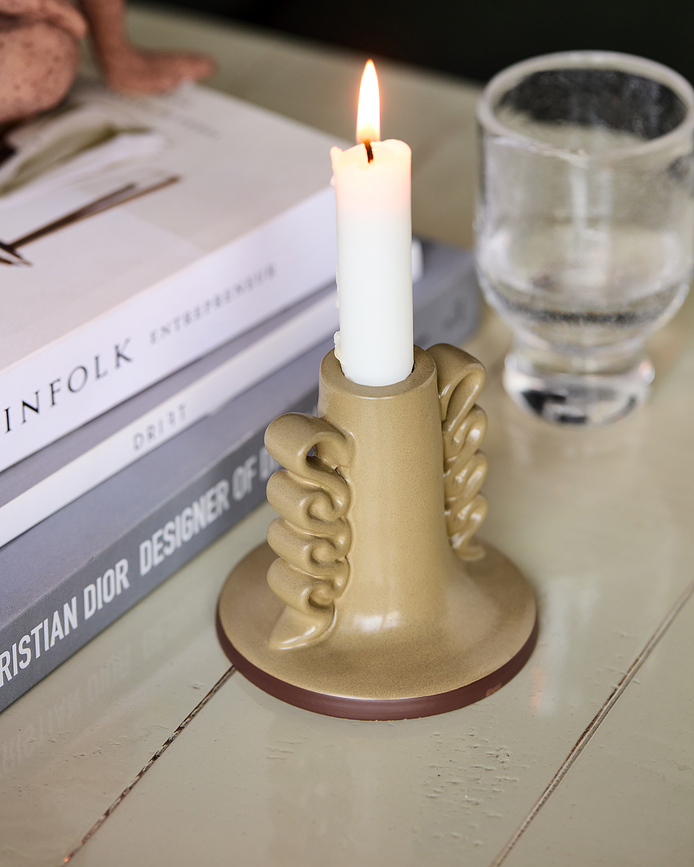 Diva Svečnik za klasično svečo, 9,5 cm, zelen