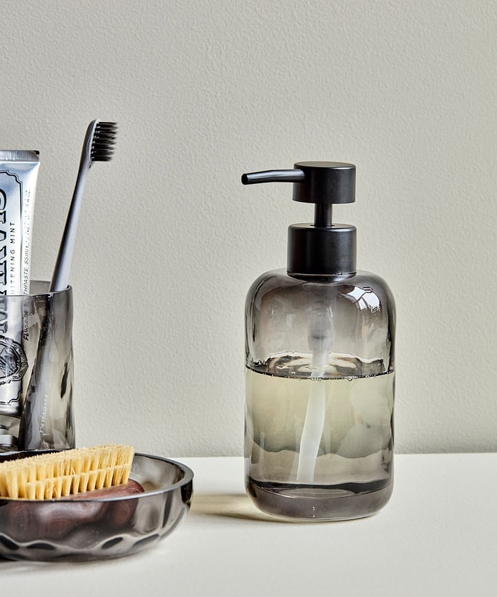 Dispensador de Jabón de cristal HDWah, gris